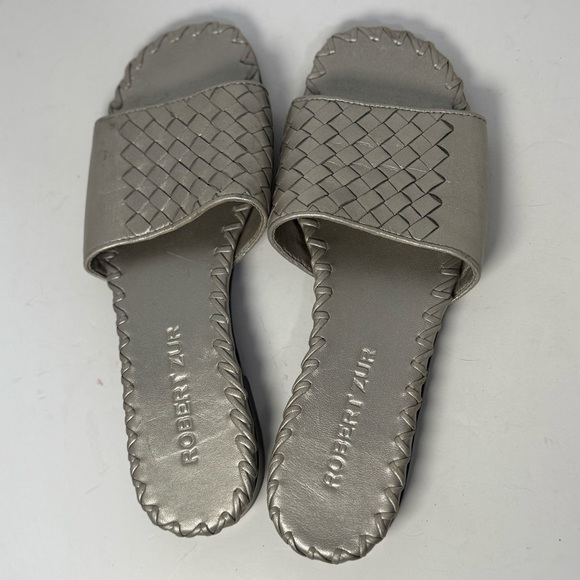 Robert Zur Metallic Slide Sandals - Picture 2 of 7